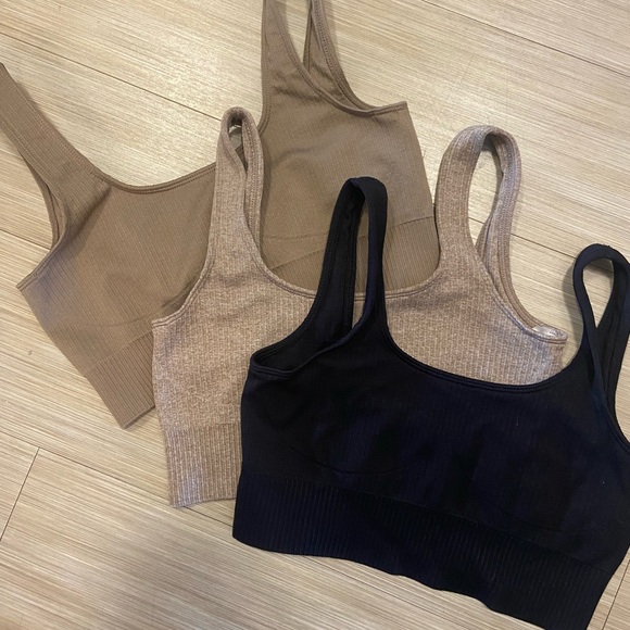 Lilias Active Set of 3 Ribbed Sports Bras - Picture 1 of 5